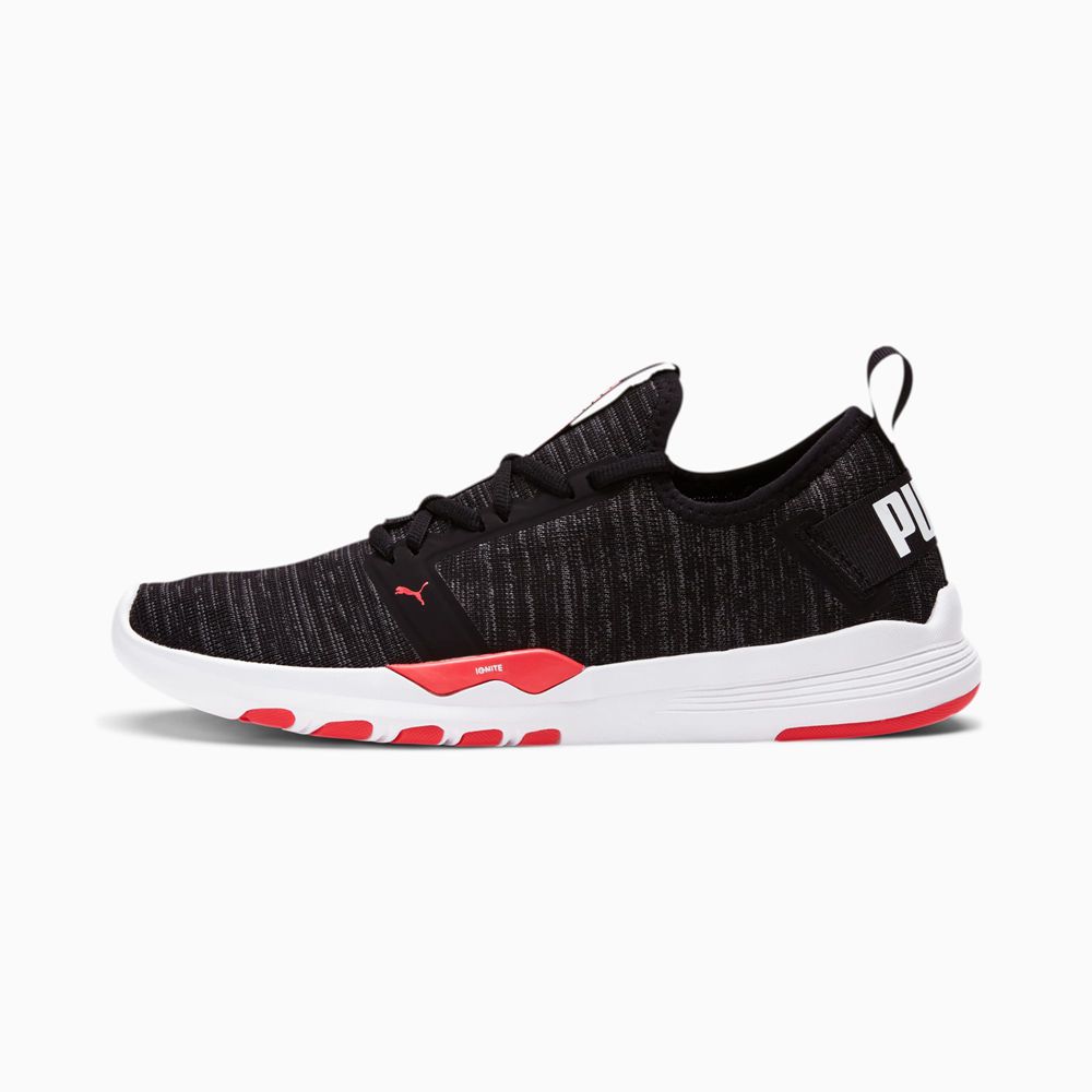 Puma IGNITE Contender Knit Női Edzőcipő - Fekete/Piros/Fehér ( Hungary - ETBPC5396 )